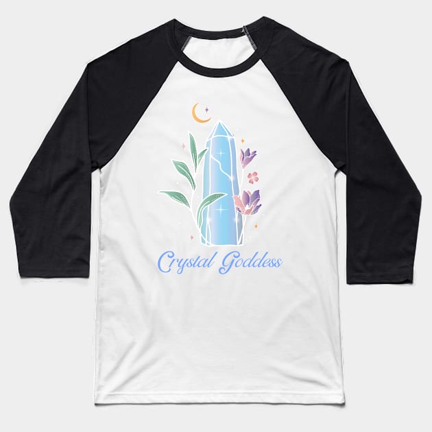 Crystal Goddess Baseball T-Shirt by ArtbyLaVonne